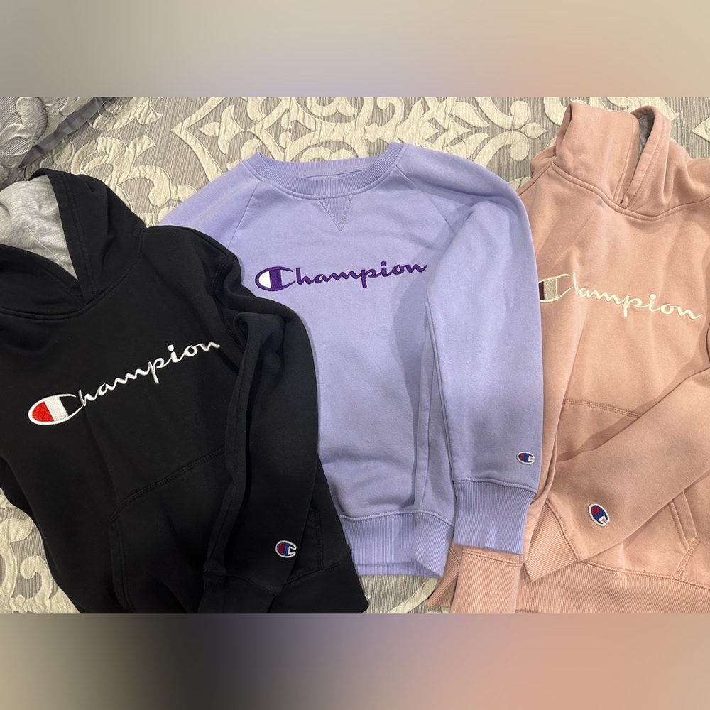Champion hoodies and crewneck